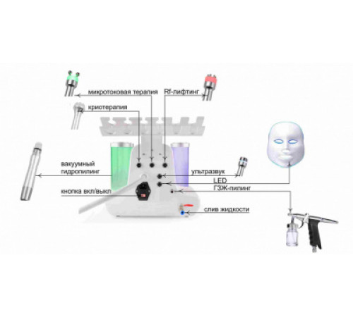 Косметологический комбайн 7 в 1 гидропилинг + Led маска CH-5468 r 8
