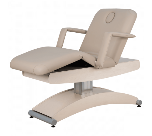 Косметологическая кушетка Аврора, светлый каркас, 3 мотора