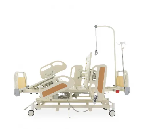 Кровать реанимационная электрическая (5 функций) (МЕ-4019Н-00) с выдвижным ложементом и растоматом CPR+аккумулятор с растоматом