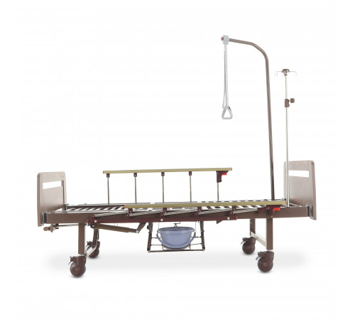 Кровать механическая YG-6 (ММ-2624Н-06/2124Н-04) ЛДСП с туалетным устройством и судном с крышкой, функцией «кардиокресло», в комплекте с матрасом