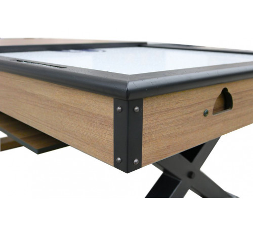 Комплект 2 в 1 «Superior» — аэрохоккей обеденный 7 ф + 4 стула «Pride» (221 x 120 x 82 см, мореный дуб, стулья беленый дуб, столешница, аксессуары)