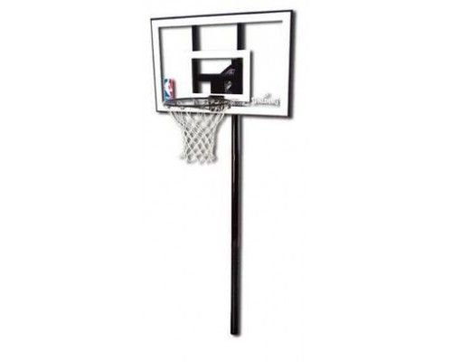 Баскетбольная стационарная стойка, поликарбонат Spalding 44 " Silver In-Ground Арт.88596CN