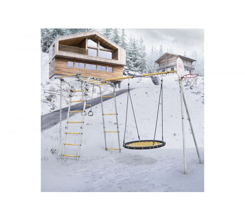 Детский спортивный комплекс для дачи ROMANA Акробат - 2 (желтый/серый)