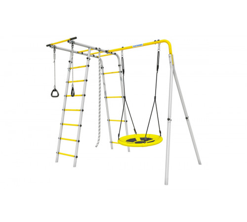 Детский спортивный комплекс для дачи ROMANA Лесная поляна - 3 (желтый/серый)