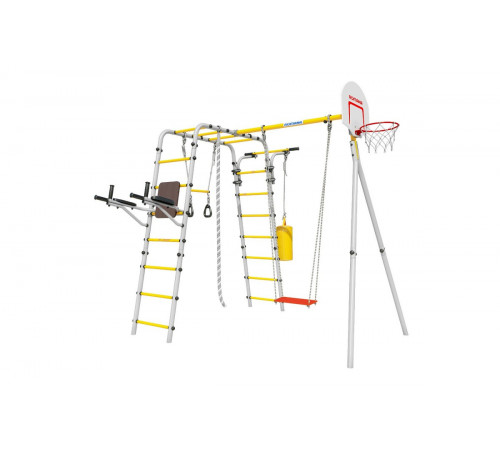 Детский спортивный комплекс для дачи ROMANA Fitness (Фитнес, желтый/серый)