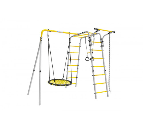 Детский спортивный комплекс для дачи ROMANA Веселая лужайка - 2 (желтый/серый)