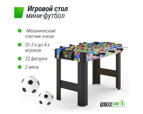 Игровой стол UNIX Line Мини Футбол - Кикер (101х42 cм)