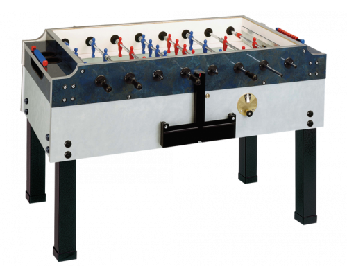 Игровой стол - футбол "Garlando Olympic Outdoor" (137x76x90.5см, синий, жетоноприемник) всепогодный, с защитным корпусом