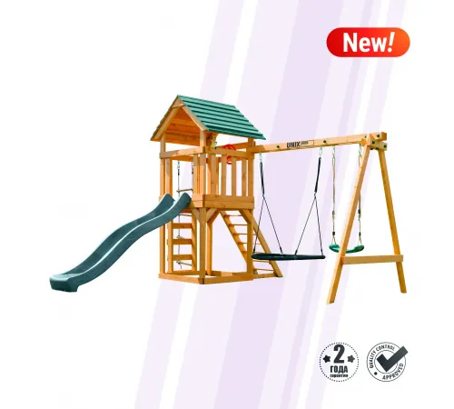 Детский игровой комплекс UNIX Kids (6 in 1) Dark Green