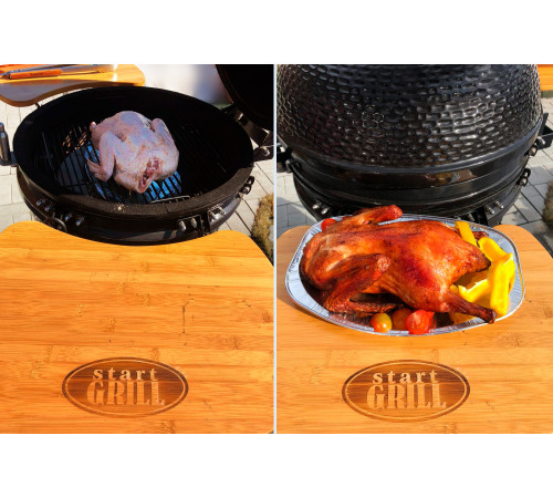 Керамический гриль-барбекю 22 дюйма (черный) (57см)