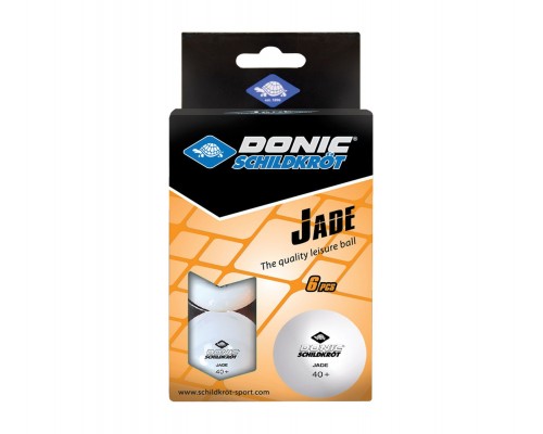Мячики для н/тенниса DONIC JADE 40+, 6 штук, белый new