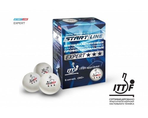 Мячи Start line EXPERT V40+ 3* (ITTF) (6 шт)