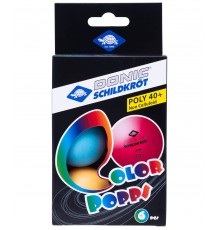 Мяч для настольного тенниса Colour Popps Poly, 6 шт