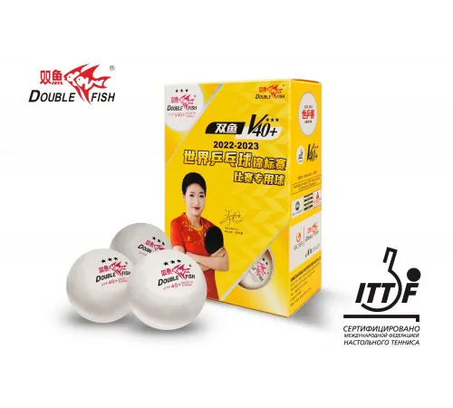 Мячи для н/т Double Fish V40+ 3 star WTTC (6шт.)