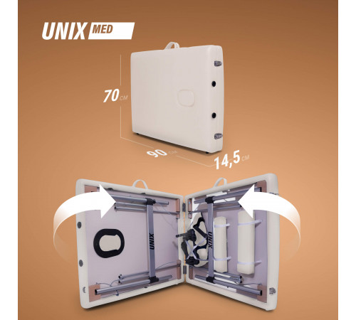 Массажный стол UNIX Мастер / Master 2 секции белый