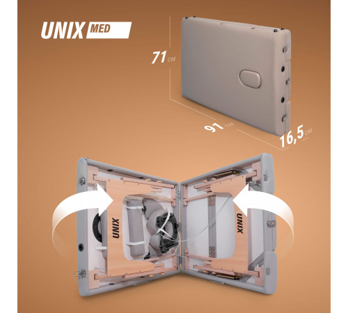 Массажный стол UNIX Безмятежность / Serenity 3 секции серый